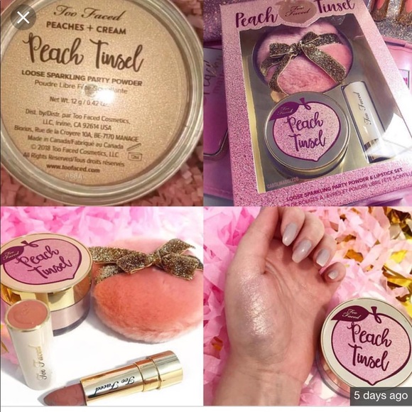 ✨SOLDOUT ONLINE✨ Too Faced 🍑Peach Tinsel NWT - Picture 6 of 8